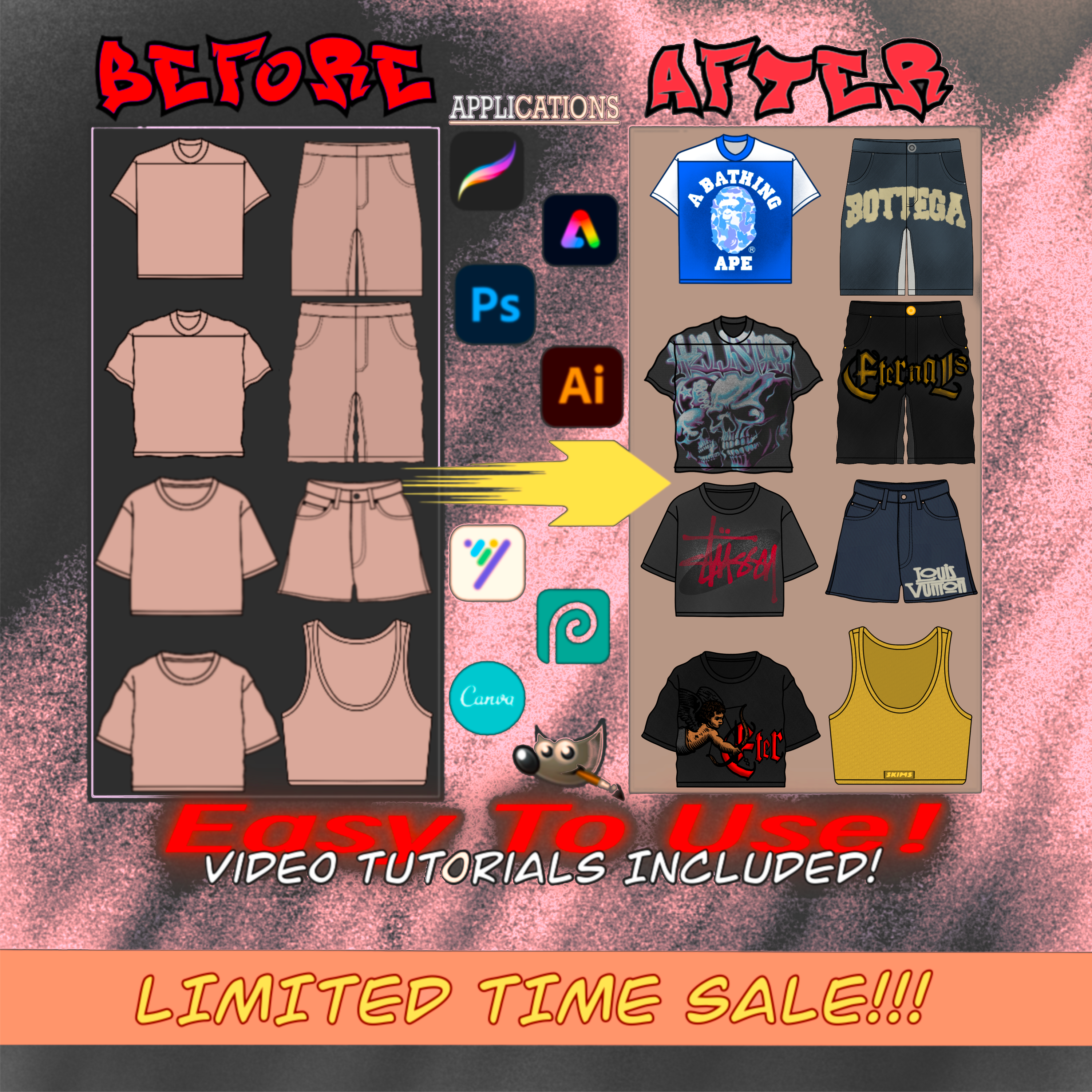 Summer & Spring Clothing Mockup Bundle – 50+ Apparel Templates🌞